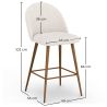 Sgabello rivestito in tessuto bouclé - Design scandinavo - 66cm - Evelyne image 7