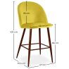 Sgabello imbottito in velluto - Design scandinavo - 66cm - Evelyne image 7