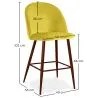 Sgabello imbottito in velluto - Design scandinavo - 66cm - Evelyne image 7
