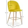 Sgabello imbottito in velluto - Design scandinavo - 66cm - Evelyne image 7