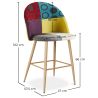 Sgabello Imbottito in Patchwork - Stile Scandinavo - 66cm - Evelyne image 7
