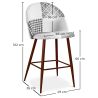 Sgabello imbottito patchwork - Stile scandinavo - Bianco e nero - 66cm - Evelyne image 7