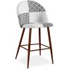 Sgabello imbottito patchwork - Stile scandinavo - Bianco e nero - 66cm - Evelyne image 7