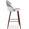 Sgabello imbottito patchwork - Stile scandinavo - Bianco e nero - 66cm - Evelyne image 7