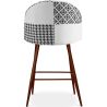 Sgabello imbottito patchwork - Stile scandinavo - Bianco e nero - 66cm - Evelyne image 7