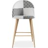 Sgabello imbottito patchwork - Stile scandinavo - Bianco e nero - 66cm -  Evelyne image 7
