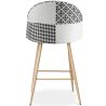 Sgabello imbottito patchwork - Stile scandinavo - Bianco e nero - 66cm -  Evelyne image 7