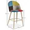 Sgabello Imbottito in Patchwork - Stile Scandinavo - 66cm - Evelyne image 7