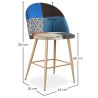 Sgabello Imbottito in Patchwork - Stile Scandinavo - 66cm - Evelyne image 7
