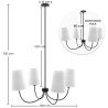 Lampadario Nero da Soffitto con 4 Paralumi - Dixiu image 7
