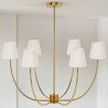 Lampadario da Soffitto Dorato con 6 Paralumi - Arena image 7