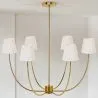 Lampadario da Soffitto Dorato con 6 Paralumi - Arena image 7
