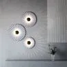 Lampada da Parete Applique Fiore in Metallo Bianco e Dorato - 45CM image 7