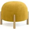 Pouf Rotondo Imbottito in Velluto a Coste con Gambe in Legno Naturale - Marrakesh image 7