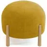 Pouf Rotondo Imbottito in Velluto a Coste con Gambe in Legno Naturale - Marrakesh image 7