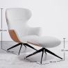 Poltrona Design Imbottita Stile Contemporaneo con Poggiapiedi - Derta image 7