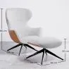 Poltrona Design Imbottita Stile Contemporaneo con Poggiapiedi - Derta image 7