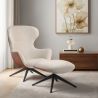 Poltrona Design Imbottita Stile Contemporaneo con Poggiapiedi - Derta image 7