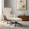 Poltrona Design Imbottita Stile Contemporaneo con Poggiapiedi - Derta image 7