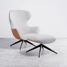 Poltrona Design Imbottita Stile Contemporaneo con Poggiapiedi - Derta image 7