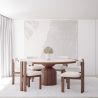 Set da Tavolo da Pranzo Rotondo con 6 Sedie in Legno - Design Minimalista - Ivette image 7