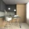 Sgabello da Bar - Design Scandinavo - Gambe in Legno - Nordika image 7