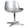 Sedia lounge - Sedia di design - Pelle e metallo - Cognac image 7
