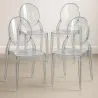 Confezione di 4 sedie da pranzo trasparenti - Estilo Victoria  image 7