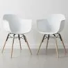 Sedia da Pranzo - Design Scandinavo - Gambe in Legno - Set di 2 - Nordika image 7