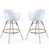 Sgabello da Bar - Design Scandinavo - Gambe in Legno - Set di 2 - Nordika image 7