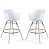 Sgabello da Bar - Design Scandinavo - Gambe in Legno - Set di 2 - Nordika image 7