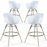 Sgabello da Bar - Design Scandinavo - Gambe in Legno - Set di 4 - Nordika image 7