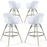 Sgabello da Bar - Design Scandinavo - Gambe in Legno - Set di 4 - Nordika image 7