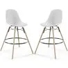 Sgabello da Bar - Design Scandinavo - Gambe in Legno - Set di 2 - Skögur image 7