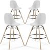 Sgabelli da Bar - Design Scandinavo - Gambe in Legno - Set di 4 - Skögur image 7