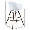Sgabelli da Bar - Design Scandinavo - Gambe in Legno Scuro - Set di 2 - Nordika image 7