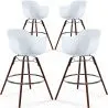 Sgabelli da Bar - Design Scandinavo - Gambe in Legno Scuro - Set di 4 - Nordika image 7