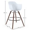 Sgabelli da Bar - Design Scandinavo - Gambe in Legno Scuro - Set di 4 - Nordika image 7