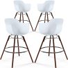 Sgabelli da Bar - Design Scandinavo - Gambe in Legno Scuro - Set di 4 - Nordika image 7