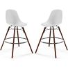 Sgabelli da Bar - Design Scandinavo - Gambe in Legno Scuro - Set di 2 - Skögur image 7