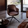 Poltrona Girevole Rivestita in Pelle - Design Moderno per Uffici e Hotel di Lusso - Carla image 7