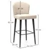 Sgabello da Bar Rivestito in Velluto - Design Moderno e Premium per Ristoranti, Hotel e Case - Velvet Icon image 7