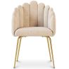 Sedia da Pranzo Glam Design Conchiglia in Velluto - Gambe Dorate - Shell image 7