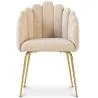 Sedia da Pranzo Glam Design Conchiglia in Velluto - Gambe Dorate - Shell image 7