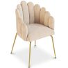 Sedia da Pranzo Glam Design Conchiglia in Velluto - Gambe Dorate - Shell image 7