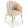 Sedia da Pranzo Glam Design Conchiglia in Velluto - Gambe Dorate - Shell image 7