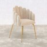 Sedia da Pranzo Glam Design Conchiglia in Velluto - Gambe Dorate - Shell image 7
