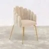 Sedia da Pranzo Glam Design Conchiglia in Velluto - Gambe Dorate - Shell image 7