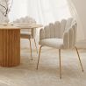 Sedia da Pranzo Glam Design Conchiglia in Velluto - Gambe Dorate - Shell image 7