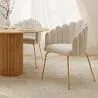 Sedia da Pranzo Glam Design Conchiglia in Velluto - Gambe Dorate - Shell image 7